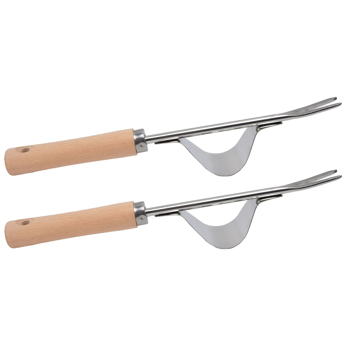 2Pcs Garden Hand Weeder Stainless Steel Sturdy Durable Rustproof Glossy Handle Weed Removal Tool