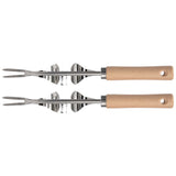 2Pcs Garden Hand Weeder Stainless Steel Sturdy Durable Rustproof Glossy Handle Weed Removal Tool