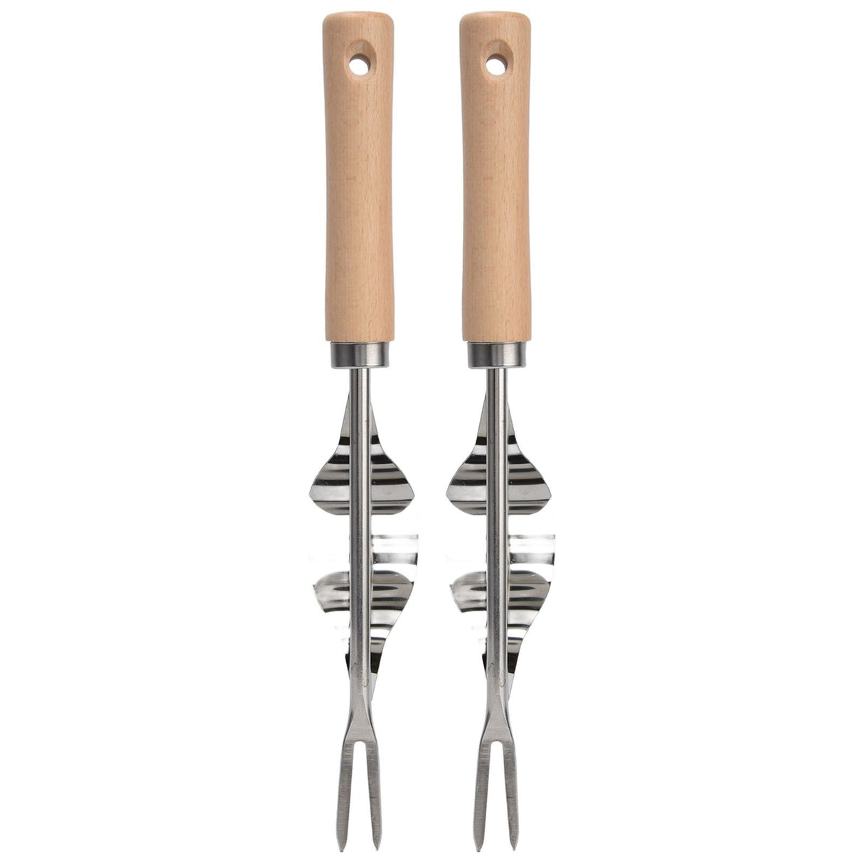 2Pcs Garden Hand Weeder Stainless Steel Sturdy Durable Rustproof Glossy Handle Weed Removal Tool