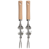 2Pcs Garden Hand Weeder Stainless Steel Sturdy Durable Rustproof Glossy Handle Weed Removal Tool