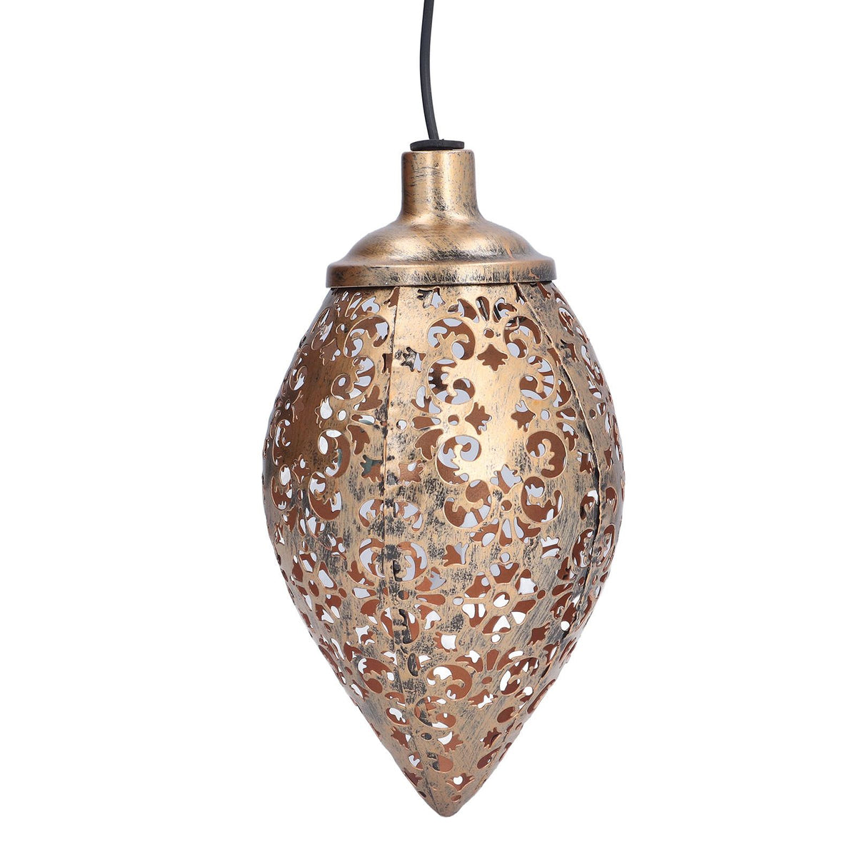 1.2V 0.5W Solar Wrought Iron Hollow Projection Lamp Outdoor Rainproof Solar Water Drop Chandelier