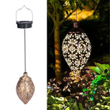1.2V 0.5W Solar Wrought Iron Hollow Projection Lamp Outdoor Rainproof Solar Water Drop Chandelier - Extra Image