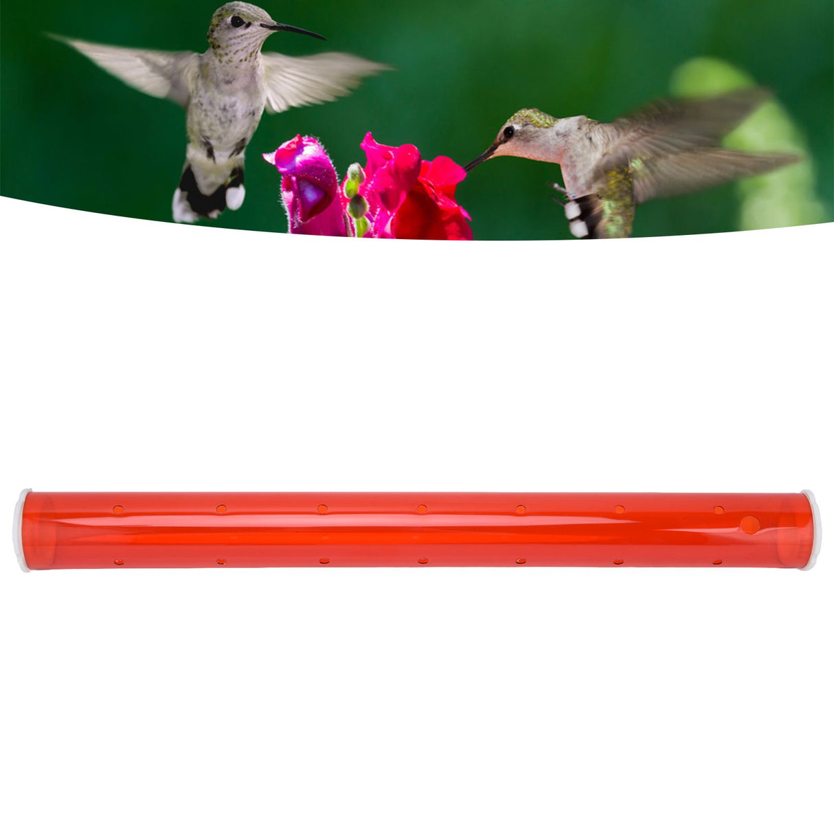 Long Pipe Bird Feeder Red Transparent Outdoor Bird Feeder Tube Wild Bird Feeding Pipe for Garden