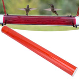 Long Pipe Bird Feeder Red Transparent Outdoor Bird Feeder Tube Wild Bird Feeding Pipe for Garden - Extra Image