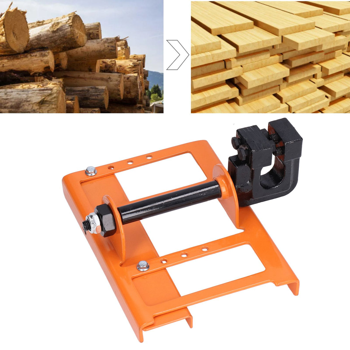 Chainsaw Mill Orange Mini Portable Well Made Wear Resistant Long Service Life Chain Saw Mill