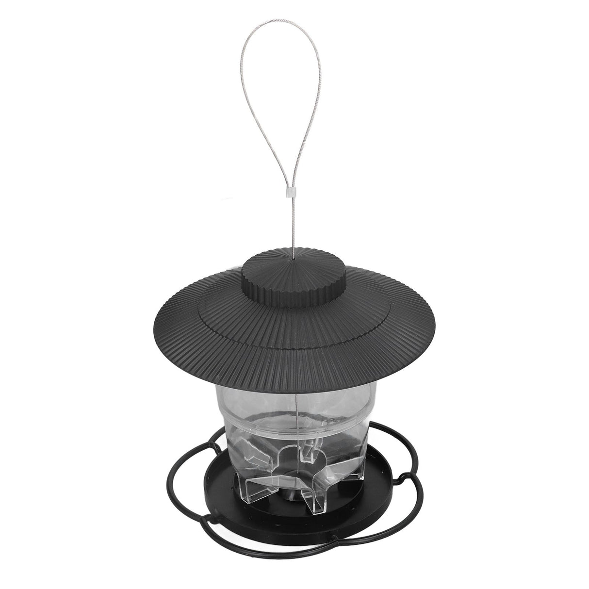 Bird Feeder 1L Durable ABS Easy Filling Transparent Container Portable Pavilion Design Hanging Bird Feeder