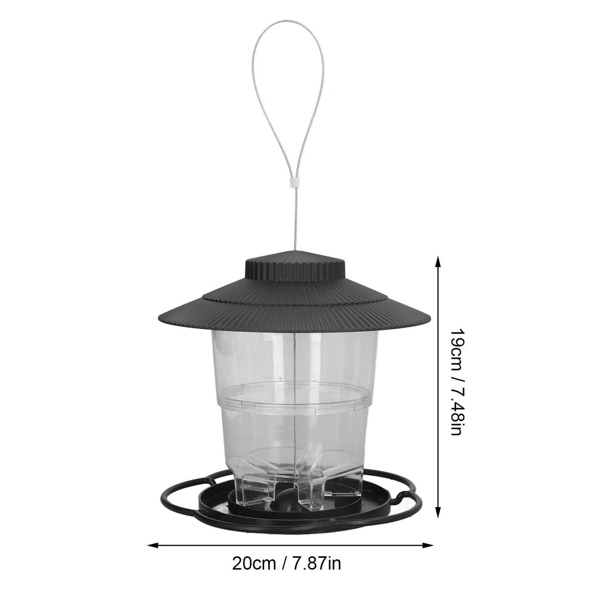 Bird Feeder 1L Durable ABS Easy Filling Transparent Container Portable Pavilion Design Hanging Bird Feeder