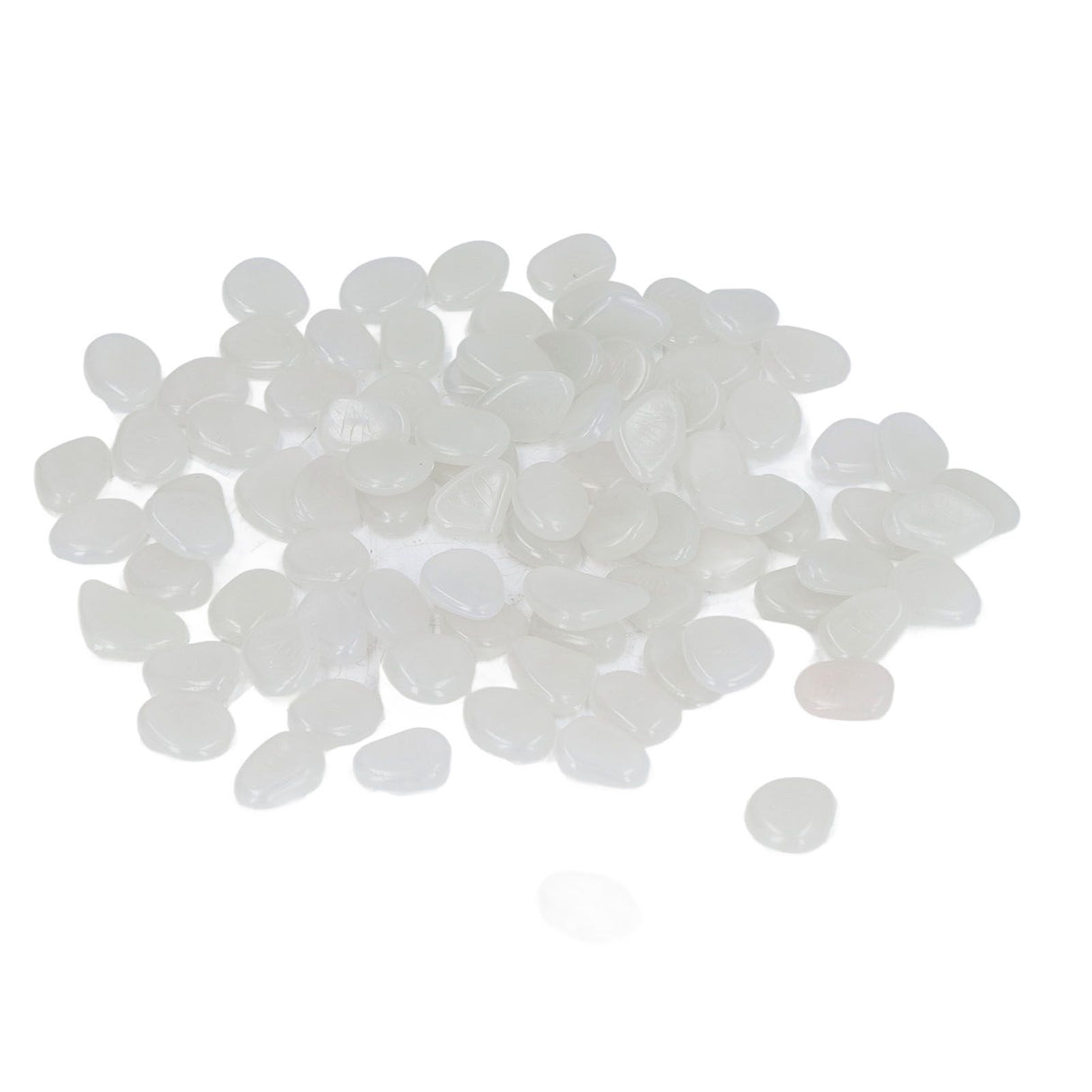 Outdoor Luminous Stones Colorful Fluorescent Luminous Pebbles for Dark Garden Courtyard Walkway Garden Trails 100 / Bag White