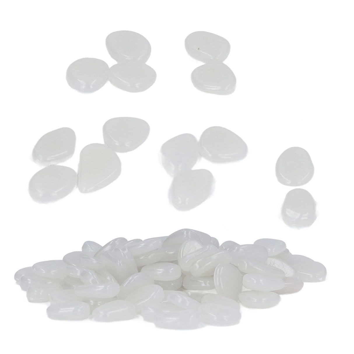 Outdoor Luminous Stones Colorful Fluorescent Luminous Pebbles for Dark Garden Courtyard Walkway Garden Trails 100 / Bag White