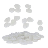 Outdoor Luminous Stones Colorful Fluorescent Luminous Pebbles for Dark Garden Courtyard Walkway Garden Trails 100 / Bag White - Close-Up Angle