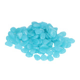 Outdoor Luminous Stones Colorful Fluorescent Luminous Pebbles for Dark Garden Courtyard Walkway Garden Trails 200 / Bag Light Blue - Top-Down View
