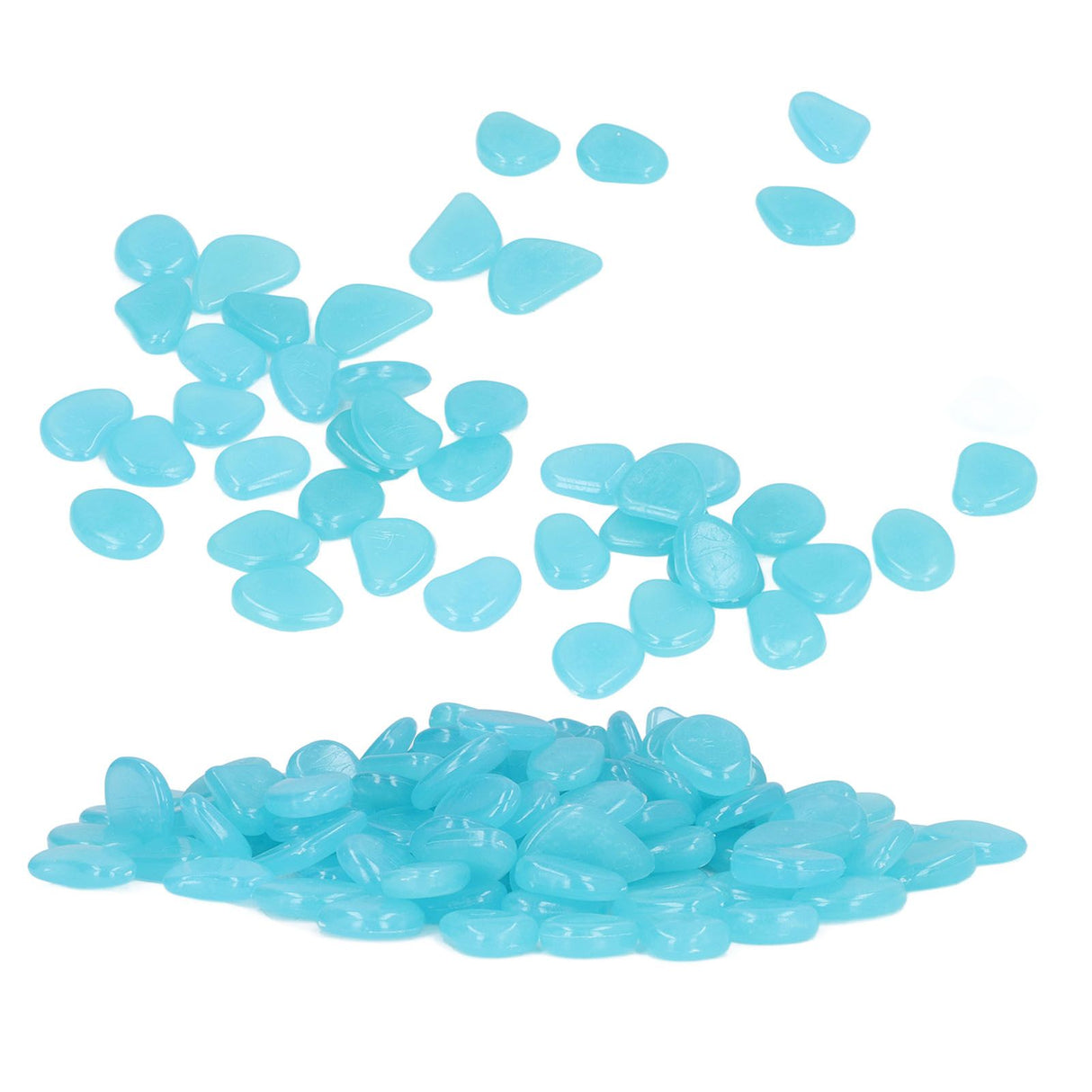 Outdoor Luminous Stones Colorful Fluorescent Luminous Pebbles for Dark Garden Courtyard Walkway Garden Trails 200 / Bag Light Blue