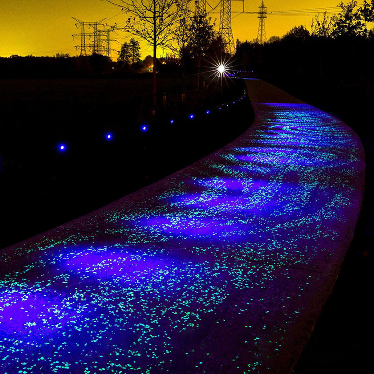 Outdoor Luminous Stones Colorful Fluorescent Luminous Pebbles for Dark Garden Courtyard Walkway Garden Trails 200 / Bag Dark Blue