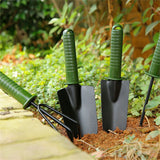 4pcs Garden Shovel Set Home Indoor Gardening Flower Gardening Mini Shovel Set Bonsai Tools Green Four Piece Set - Top-Down View
