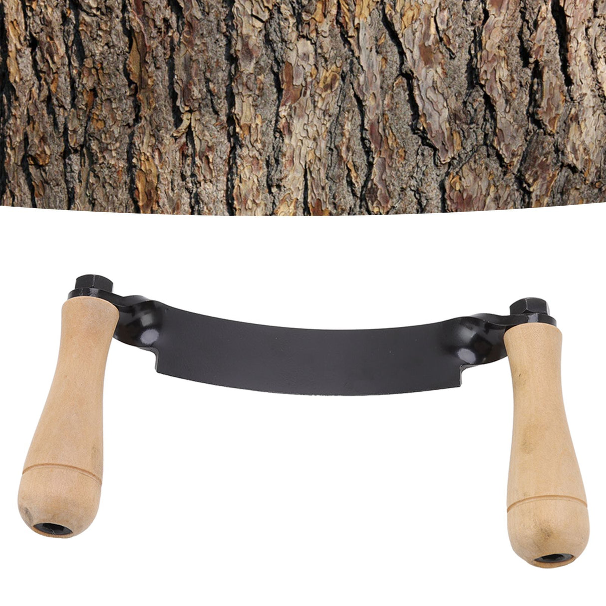 Draw Knife Wooden Handle HRC 30 Durable Tungsten Steel Curved High Sharpness Draw Shave Knife for Log Wood Furniture 8in