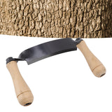 Draw Knife Wooden Handle HRC 30 Durable Tungsten Steel Curved High Sharpness Draw Shave Knife for Log Wood Furniture 10in - Extra Image