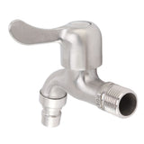 G1/2 Washing Machine Tap Leakage Proof Cold Water Stainless Steel Wall Mounted Faucet for Garden Kitchen - Front View
