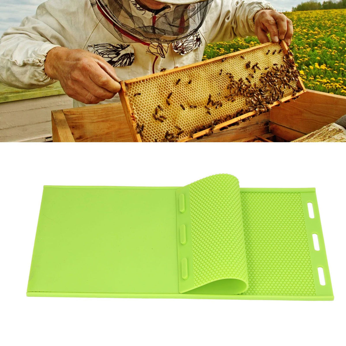 2Pcs 5.4mm Silicone Beeswax Sheet Mold Beeswax Foundation Press Mold Beekeeper Equipment