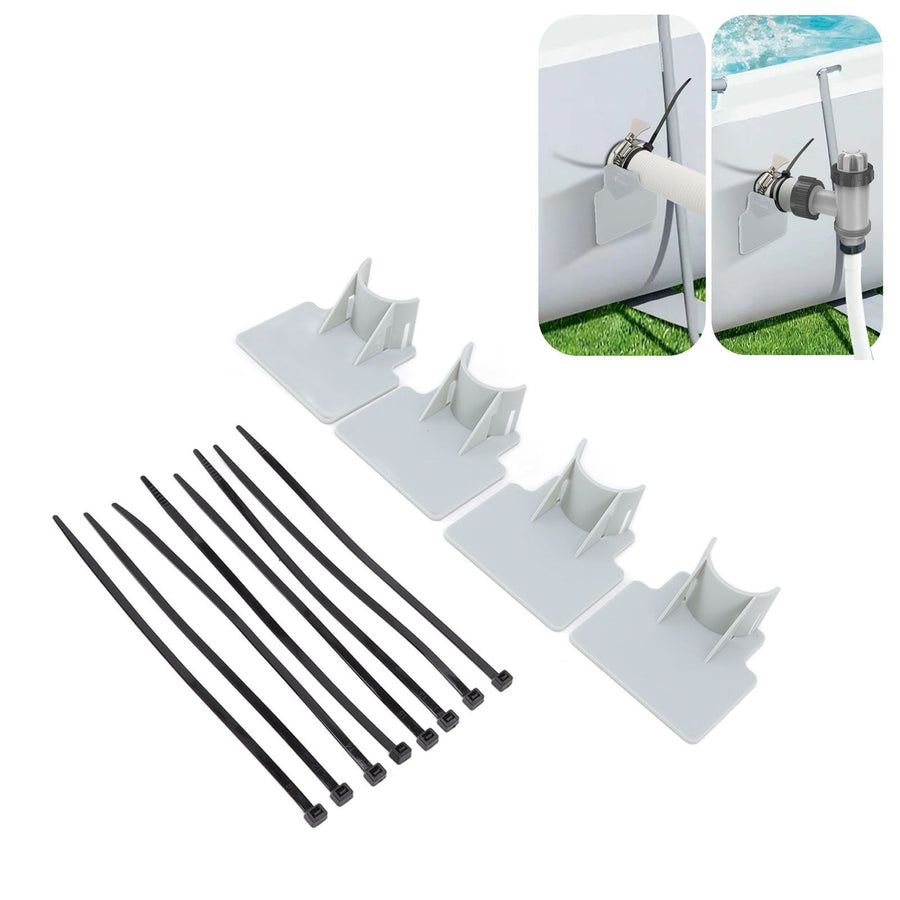 Swimming Pool Pipe Holders Adjustable Design Sturdy ABS Easy Installation Swimming Pool Hose Support Brackets Gray