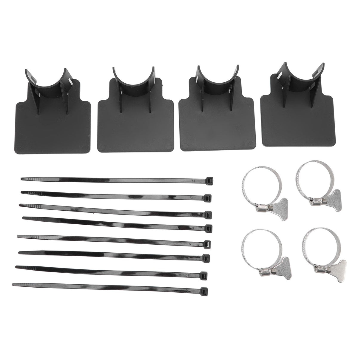 4 Sets Swimming Pool Pipe Holder Prevent Pipe Slip Cable Ties Stainless Steel Hose Clamp Swimming Pool Hose Holder Black