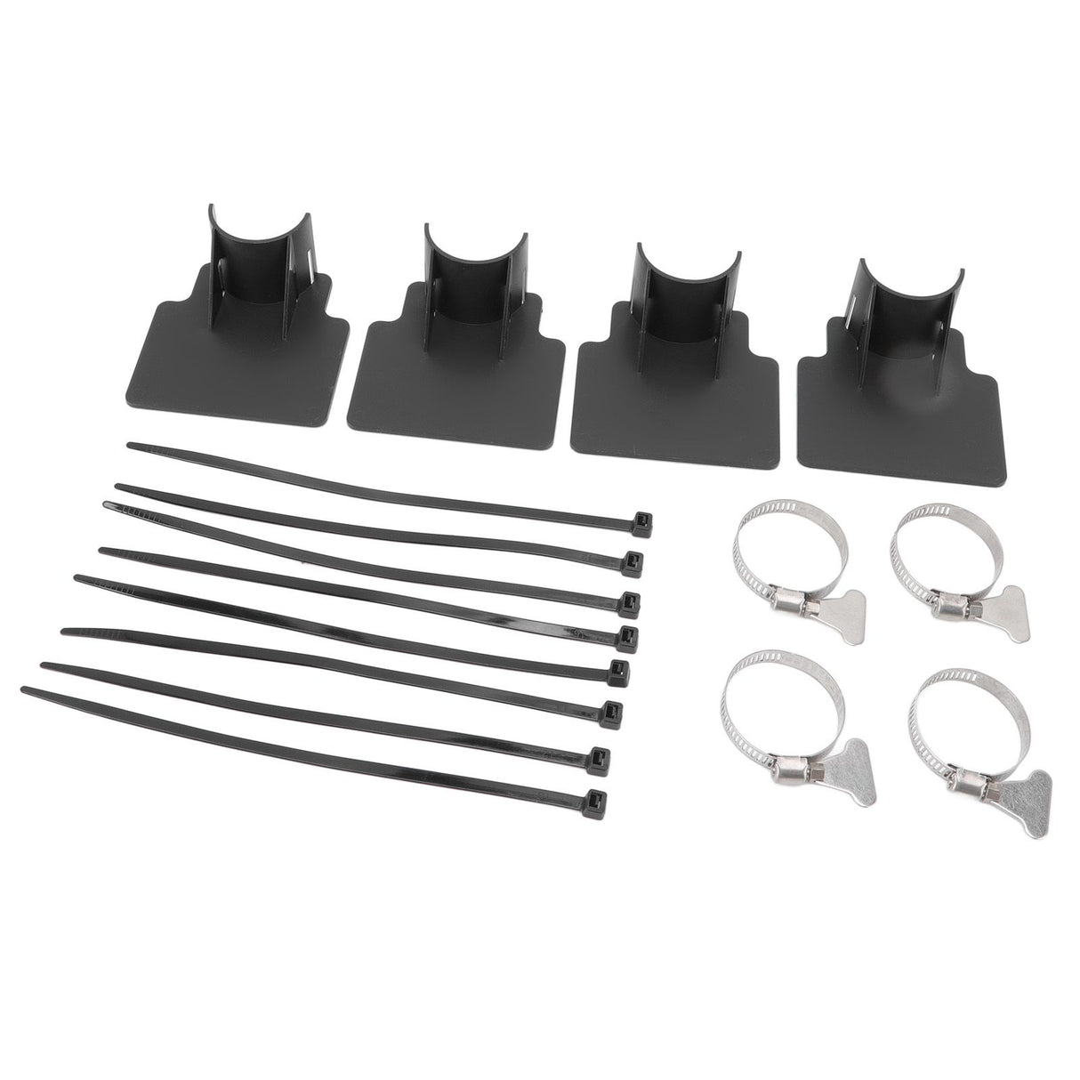 4 Sets Swimming Pool Pipe Holder Prevent Pipe Slip Cable Ties Stainless Steel Hose Clamp Swimming Pool Hose Holder Black