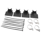 4 Sets Swimming Pool Pipe Holder Prevent Pipe Slip Cable Ties Stainless Steel Hose Clamp Swimming Pool Hose Holder Black - Front View