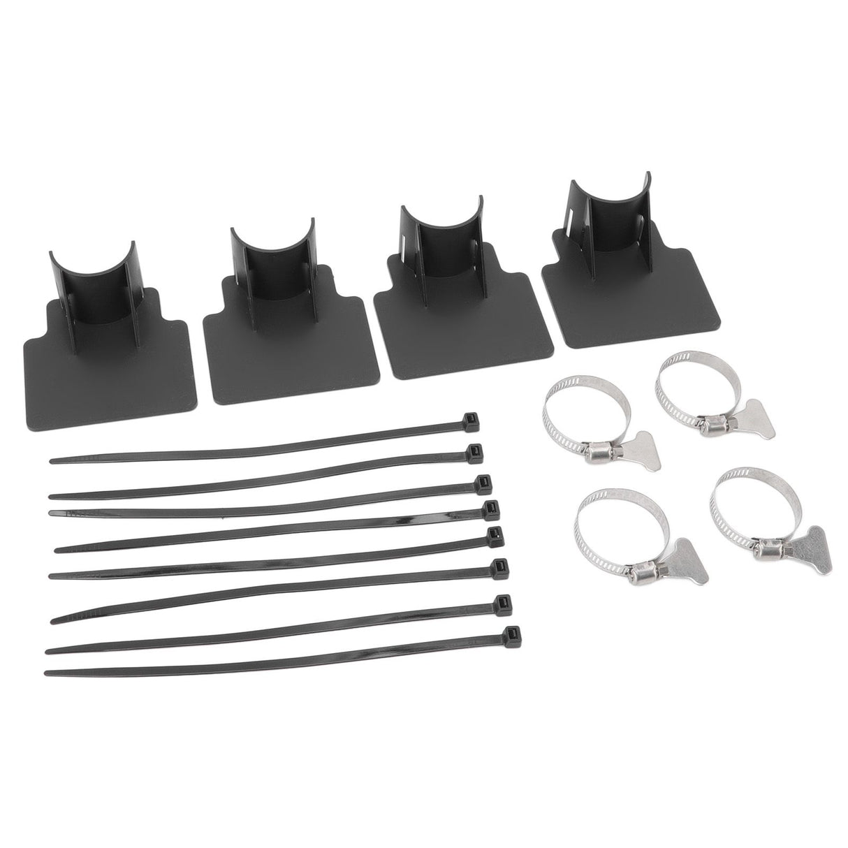4 Sets Swimming Pool Pipe Holder Prevent Pipe Slip Cable Ties Stainless Steel Hose Clamp Swimming Pool Hose Holder Black