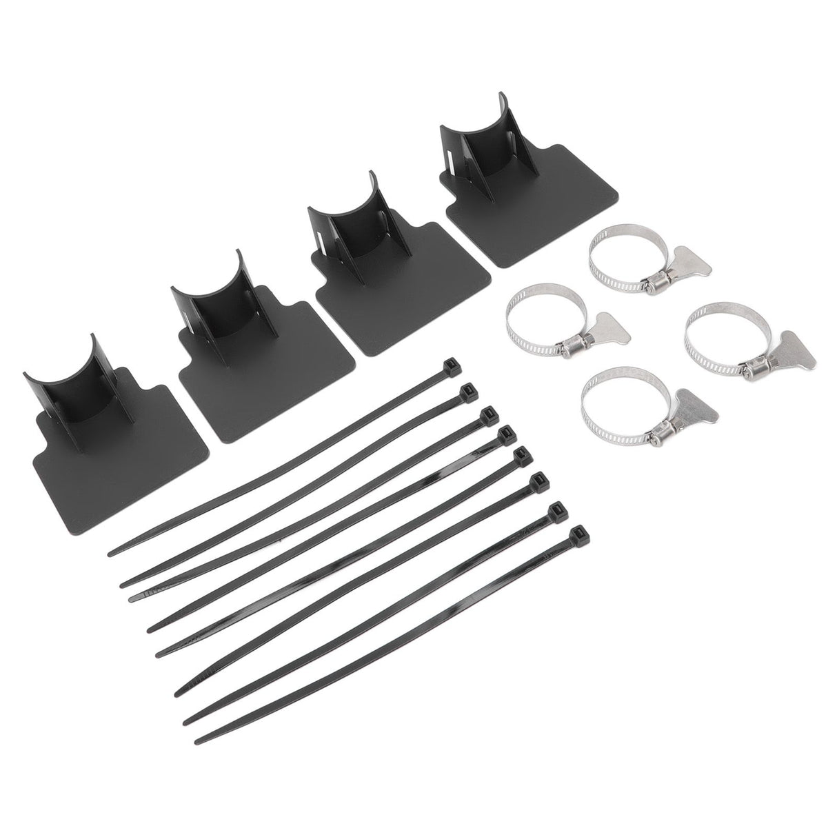 4 Sets Swimming Pool Pipe Holder Prevent Pipe Slip Cable Ties Stainless Steel Hose Clamp Swimming Pool Hose Holder Black