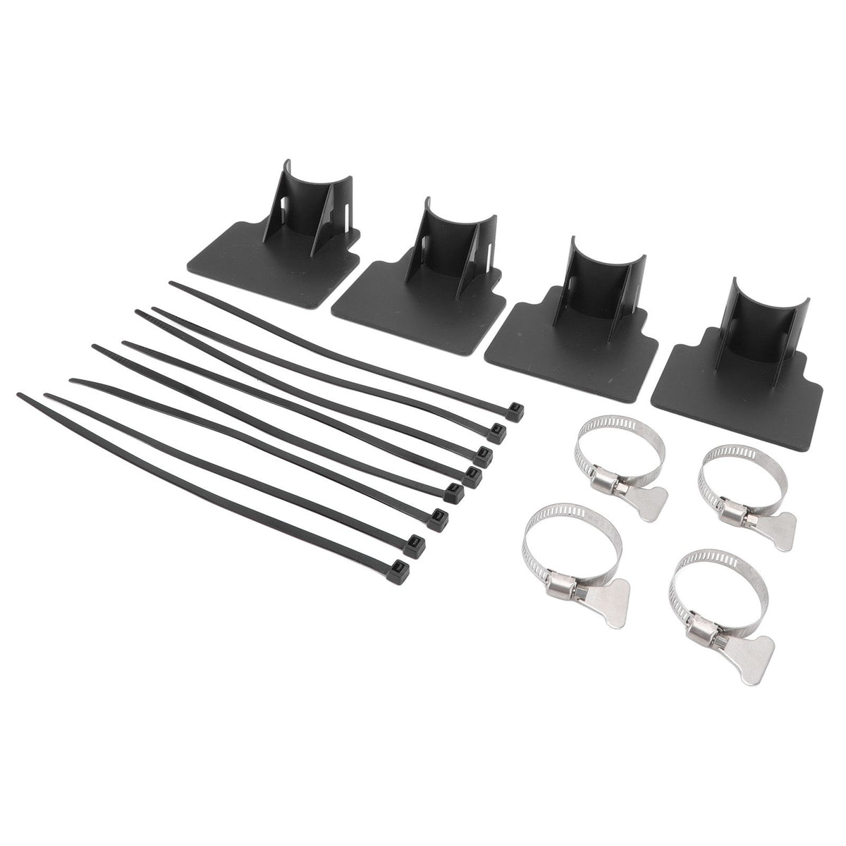 4 Sets Swimming Pool Pipe Holder Prevent Pipe Slip Cable Ties Stainless Steel Hose Clamp Swimming Pool Hose Holder Black