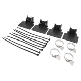 4 Sets Swimming Pool Pipe Holder Prevent Pipe Slip Cable Ties Stainless Steel Hose Clamp Swimming Pool Hose Holder Black - Rear View