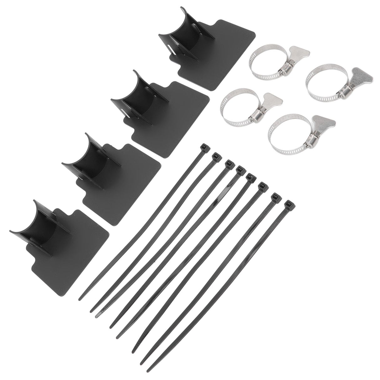 4 Sets Swimming Pool Pipe Holder Prevent Pipe Slip Cable Ties Stainless Steel Hose Clamp Swimming Pool Hose Holder Black
