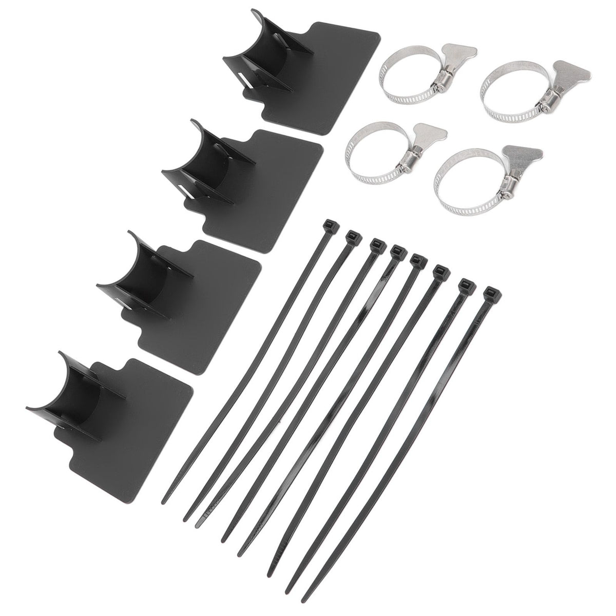 4 Sets Swimming Pool Pipe Holder Prevent Pipe Slip Cable Ties Stainless Steel Hose Clamp Swimming Pool Hose Holder Black