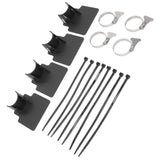 4 Sets Swimming Pool Pipe Holder Prevent Pipe Slip Cable Ties Stainless Steel Hose Clamp Swimming Pool Hose Holder Black