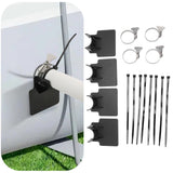 4 Sets Swimming Pool Pipe Holder Prevent Pipe Slip Cable Ties Stainless Steel Hose Clamp Swimming Pool Hose Holder Black