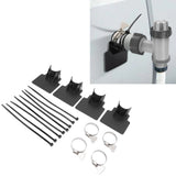 4 Sets Swimming Pool Pipe Holder Prevent Pipe Slip Cable Ties Stainless Steel Hose Clamp Swimming Pool Hose Holder Black