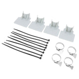 4 Sets Swimming Pool Pipe Holder Prevent Pipe Slip Cable Ties Stainless Steel Hose Clamp Swimming Pool Hose Holder Gray - Front View
