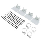 4 Sets Swimming Pool Pipe Holder Prevent Pipe Slip Cable Ties Stainless Steel Hose Clamp Swimming Pool Hose Holder Gray