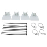 4 Sets Swimming Pool Pipe Holder Prevent Pipe Slip Cable Ties Stainless Steel Hose Clamp Swimming Pool Hose Holder Gray - Rear View