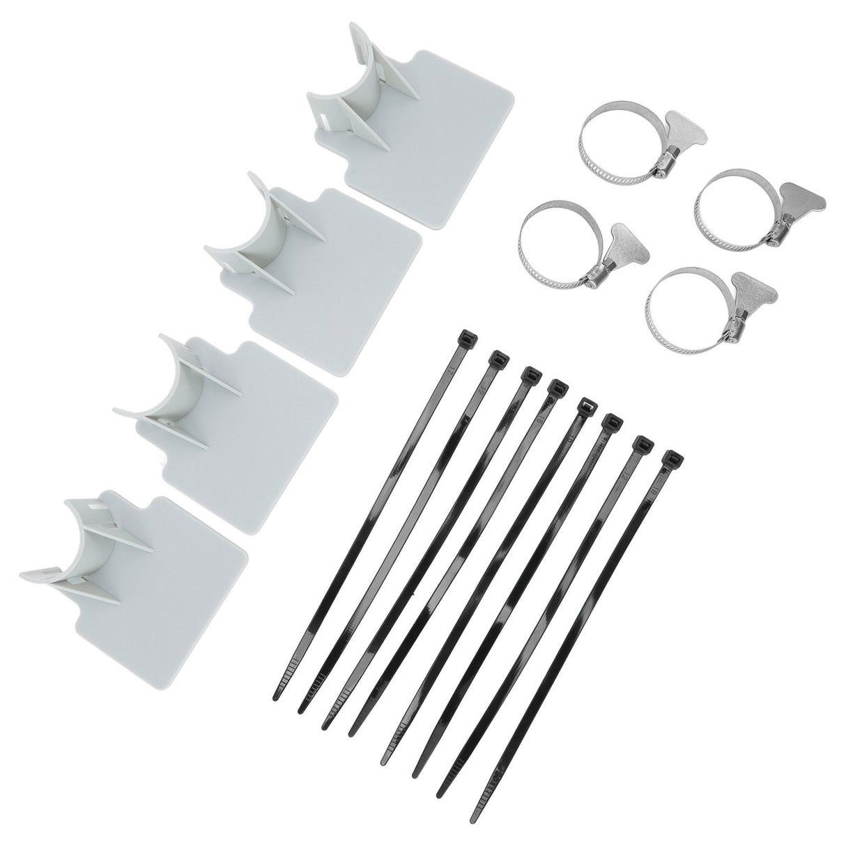 4 Sets Swimming Pool Pipe Holder Prevent Pipe Slip Cable Ties Stainless Steel Hose Clamp Swimming Pool Hose Holder Gray