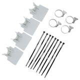 4 Sets Swimming Pool Pipe Holder Prevent Pipe Slip Cable Ties Stainless Steel Hose Clamp Swimming Pool Hose Holder Gray - Close-Up Angle