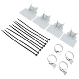 4 Sets Swimming Pool Pipe Holder Prevent Pipe Slip Cable Ties Stainless Steel Hose Clamp Swimming Pool Hose Holder Gray