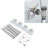 4 Sets Swimming Pool Pipe Holder Prevent Pipe Slip Cable Ties Stainless Steel Hose Clamp Swimming Pool Hose Holder Gray