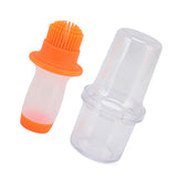 Oil Dispenser Bottle 60ml Food Grade Silicone Squeeze Type Brush Evenly Heat Insulation Cooking Oil Dispenser Orange - Front View