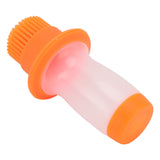 Oil Dispenser Bottle 60ml Food Grade Silicone Squeeze Type Brush Evenly Heat Insulation Cooking Oil Dispenser Orange - Low Angle
