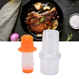 Oil Dispenser Bottle 60ml Food Grade Silicone Squeeze Type Brush Evenly Heat Insulation Cooking Oil Dispenser Orange
