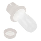 Oil Dispenser Bottle 60ml Food Grade Silicone Squeeze Type Brush Evenly Heat Insulation Cooking Oil Dispenser Gray White - Side View