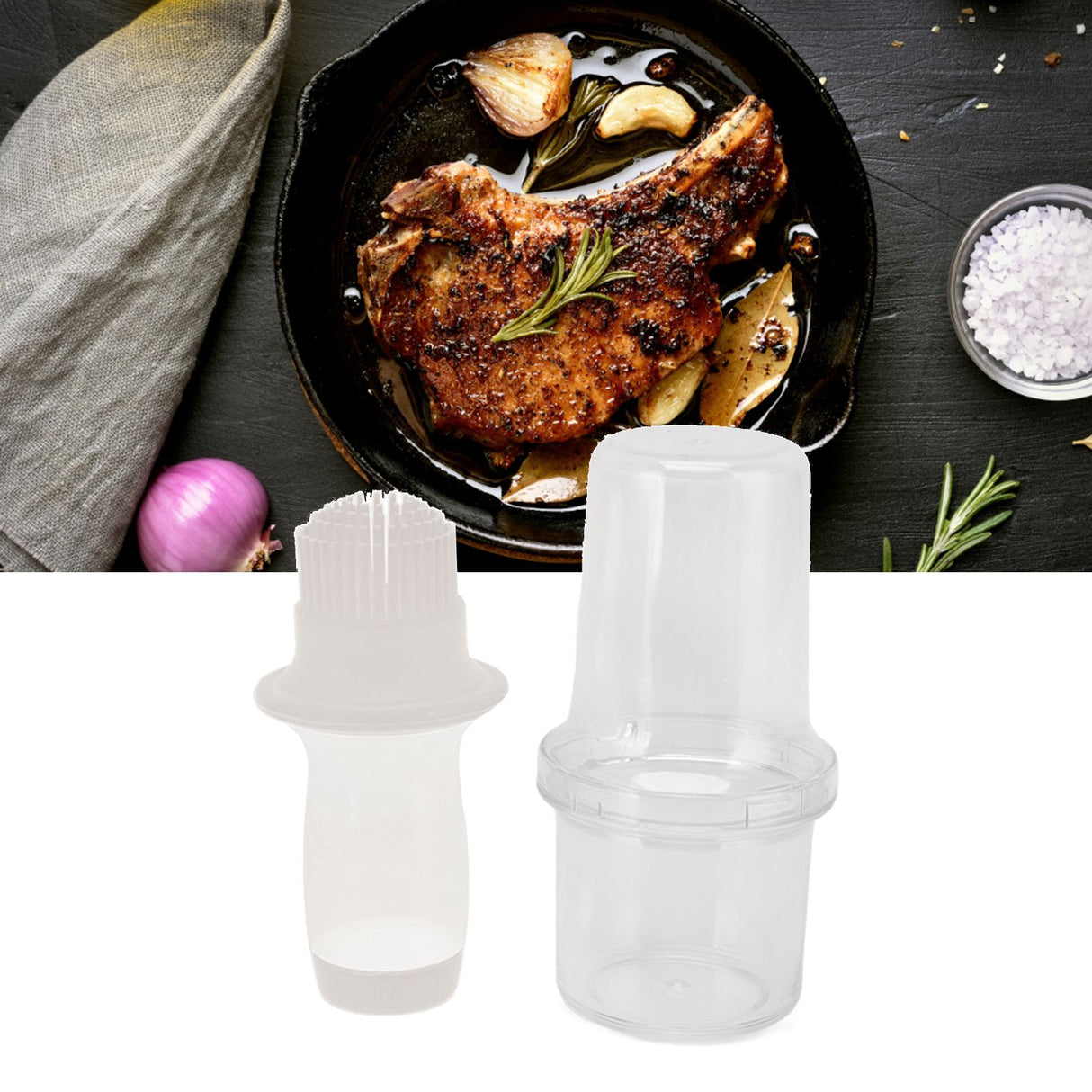 Oil Dispenser Bottle 60ml Food Grade Silicone Squeeze Type Brush Evenly Heat Insulation Cooking Oil Dispenser Gray White