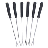 6 Pcs Fondue Forks Stainless Steel Corrosion Resistant Long Forks for Cake Chocolate Fruits Cheese Fondue - Side View