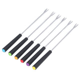 6 Pcs Fondue Forks Stainless Steel Corrosion Resistant Long Forks for Cake Chocolate Fruits Cheese Fondue - Low Angle