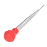 Turkey Injector Stainless Steel Thickened Silicone Design Cooking Seasoning Pump with Cleaning Sweep Red - Rear View